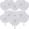 150 Pack White Heart Folding Paper Fans - Bulk Wedding Favor