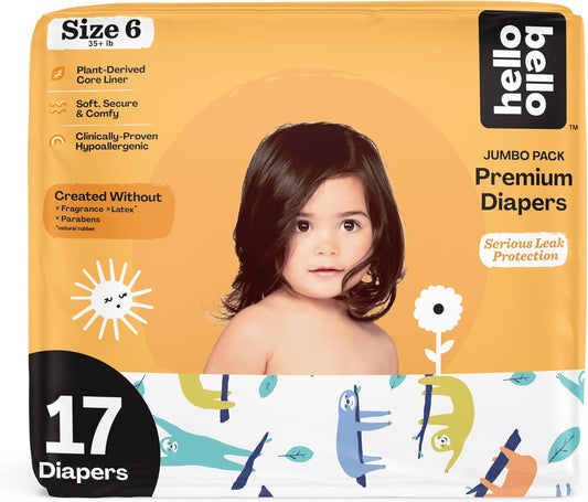 Hello Bello Size 6 17ct Eco-Friendly Baby Diapers - Hypoallergenic & Extra-Absorbent