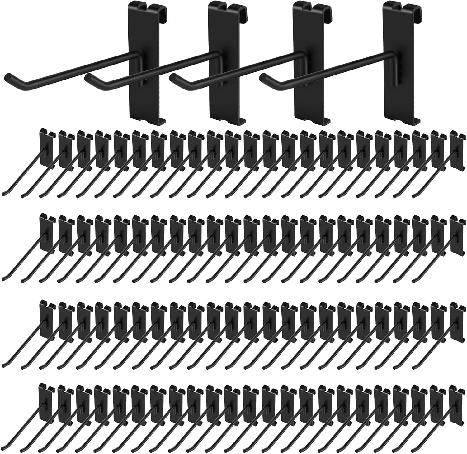 Polmart 4 Inch Heavy Duty Black Gridwall Panel Hooks - 96 Pack