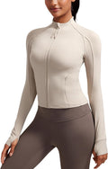 CRZ YOGA Butterluxe Waist Length Jacket for Women - Flattering Slim
