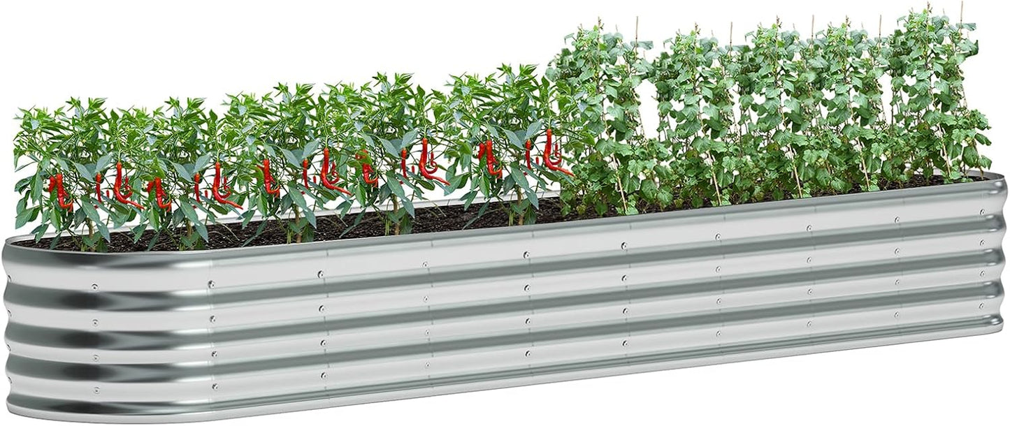 Galvanized Raised Garden Bed for Vegetables - 12x2x1.3FT
