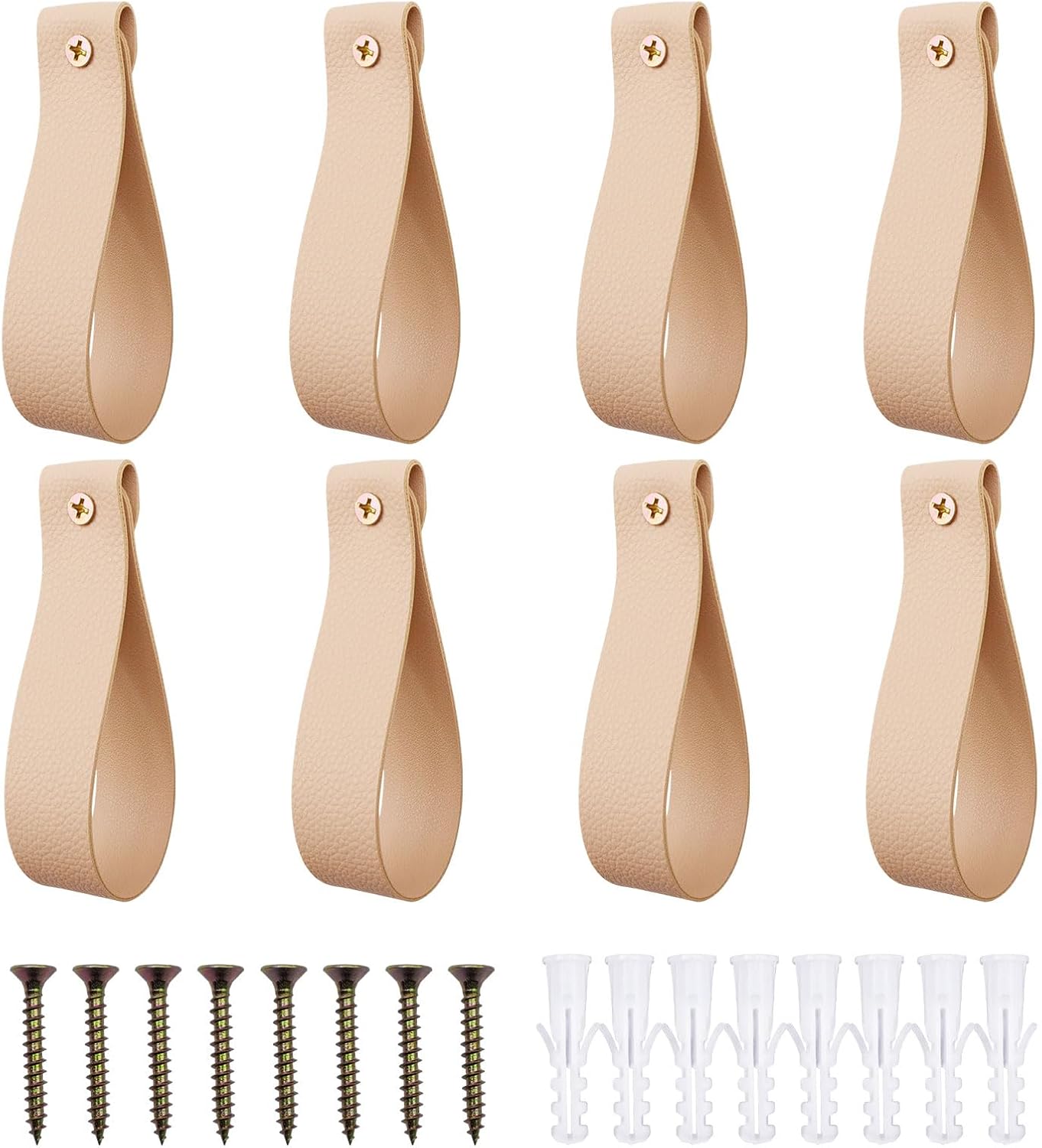 Stylish Leather Curtain Rod Holders - Set of 8