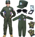 Fighter Pilot Costume for Kids Boys Air Force Flight Suit - Dress Up