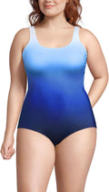 Lands' End Chlorine Resistant Tugless Sporty One-Piece Swimsuit nylon