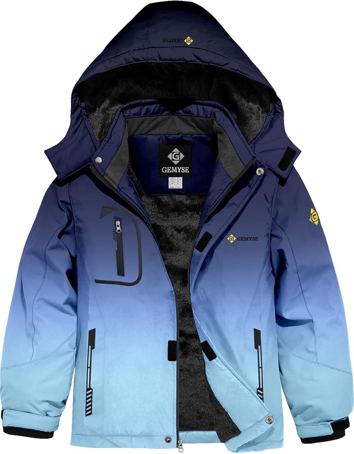GEMYSE Boy's Waterproof Ski Snow Jacket for Winter Adventures