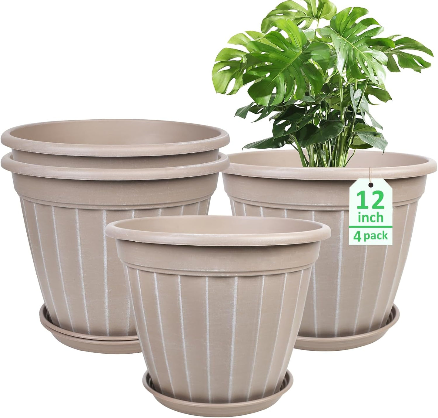 12 Inch Pots for Plants - Stylish Tall Planters for Home Use