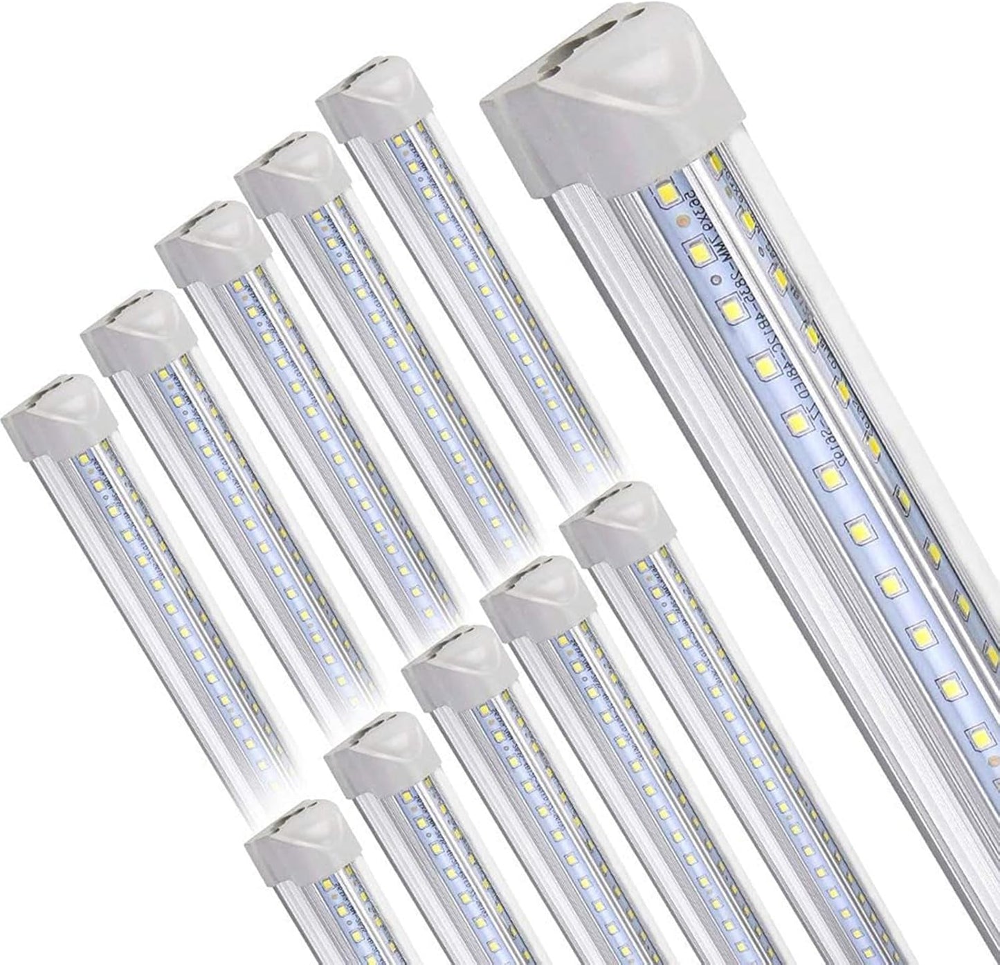 10Pack 8FT LED Shop Lights - Super Bright Energy Saving Fixtures