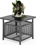 Outdoor Patio Umbrella Side Table Base Stand 22in Square - Durable