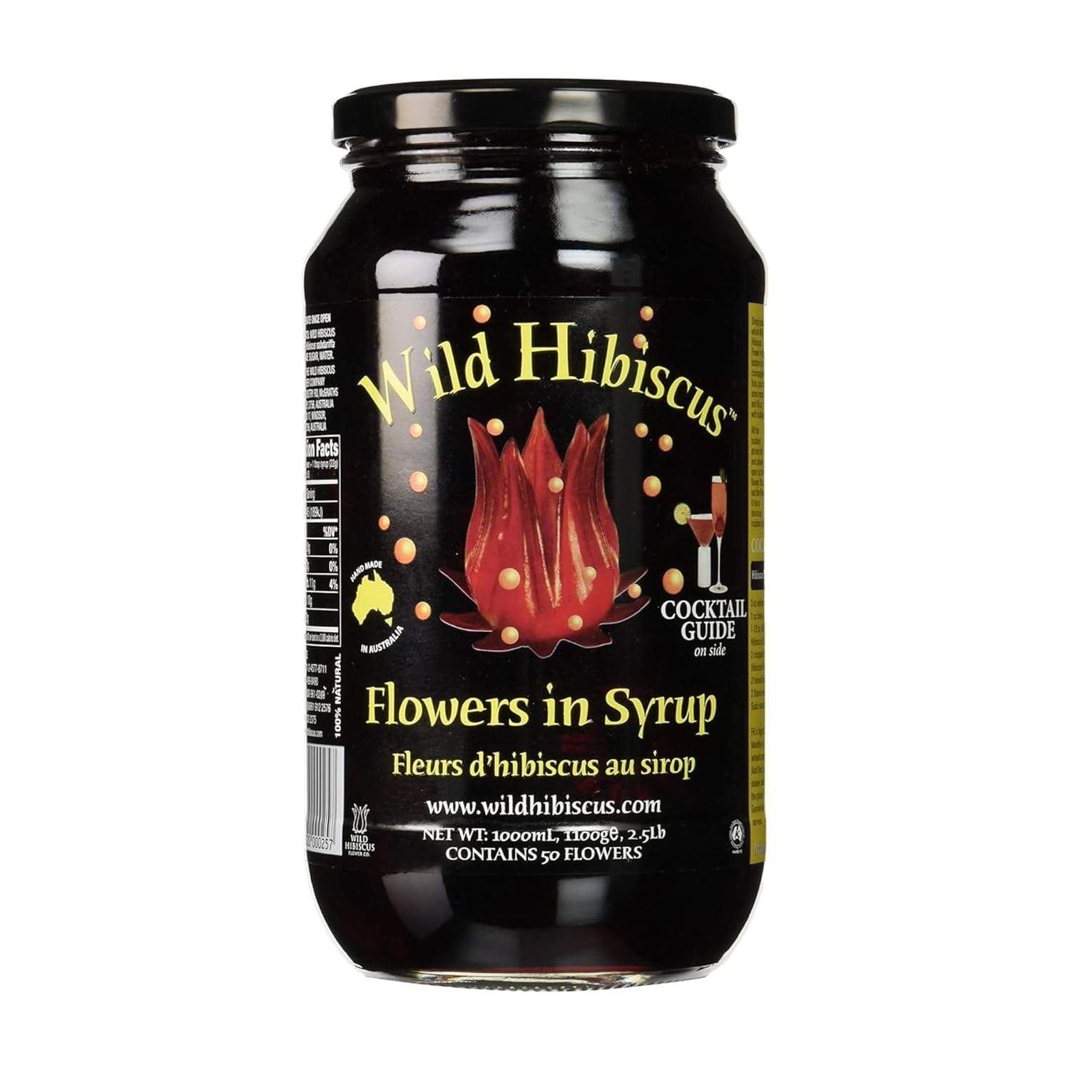 Wild Hibiscus Flowers in Syrup for Elegant Cocktails and Desserts