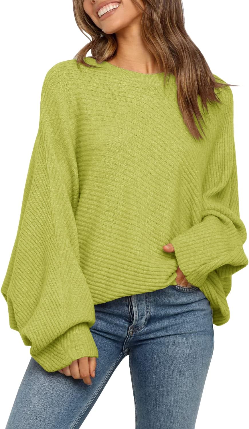 Mafulus Women's Oversized Crewneck Sweater for Casual Style