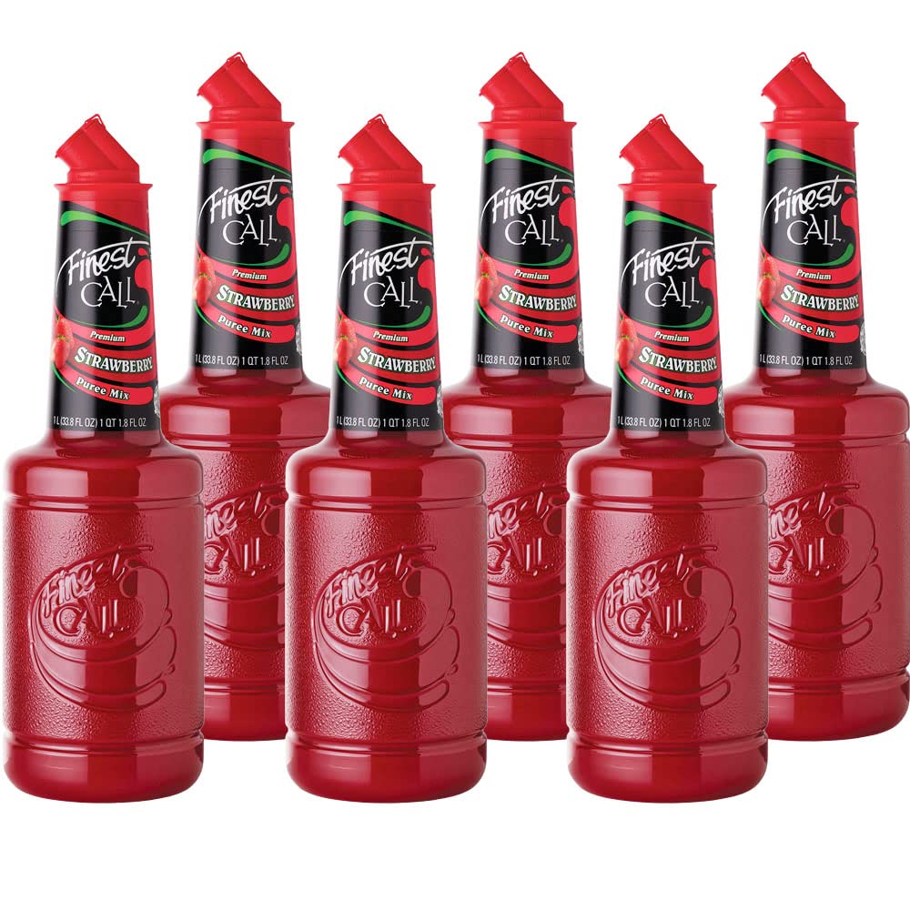Finest Call Premium Strawberry Puree Mix - Perfect for Cocktails