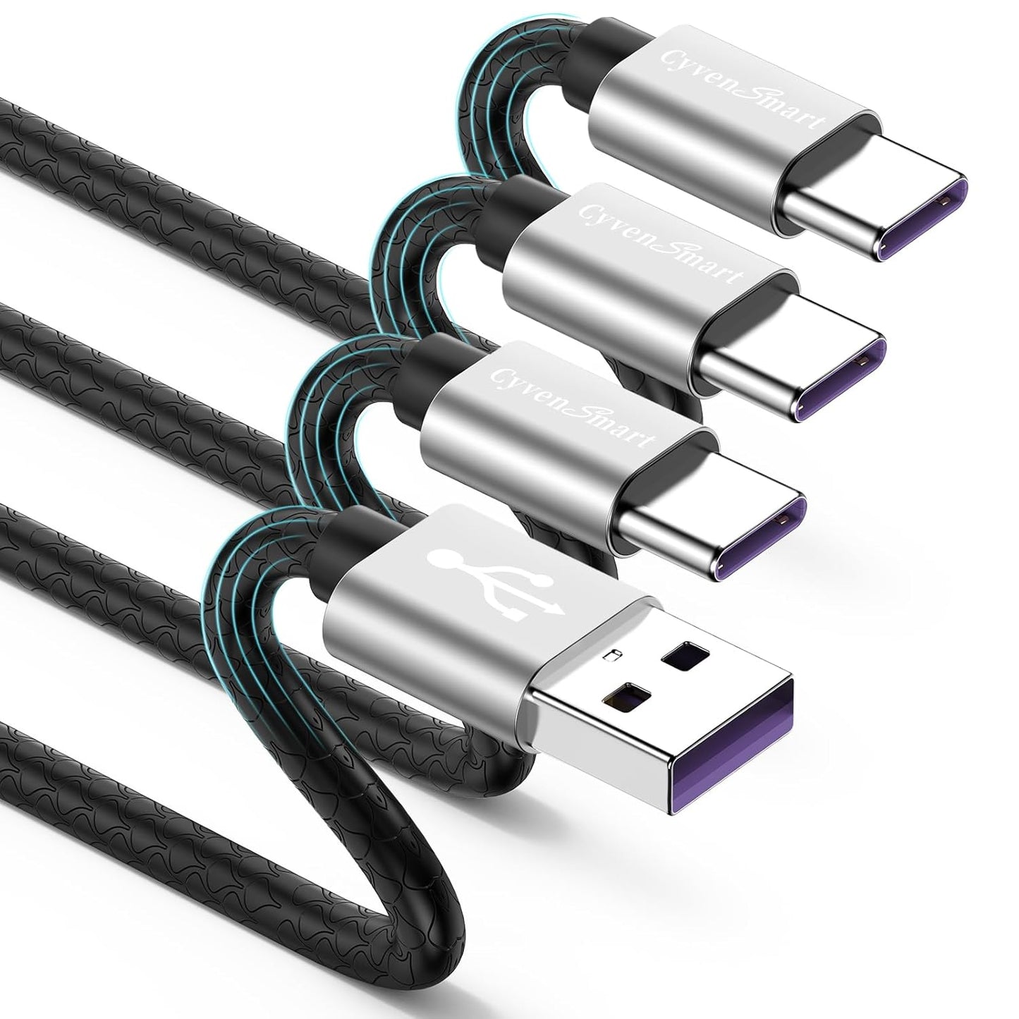 Fast Charge Samsung & iPhone with CyvenSmart 6ft Cables