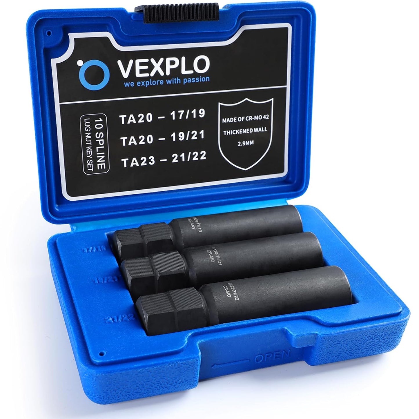10 Spline Lug Nut Key Set for Effortless Removal of Locking Nuts