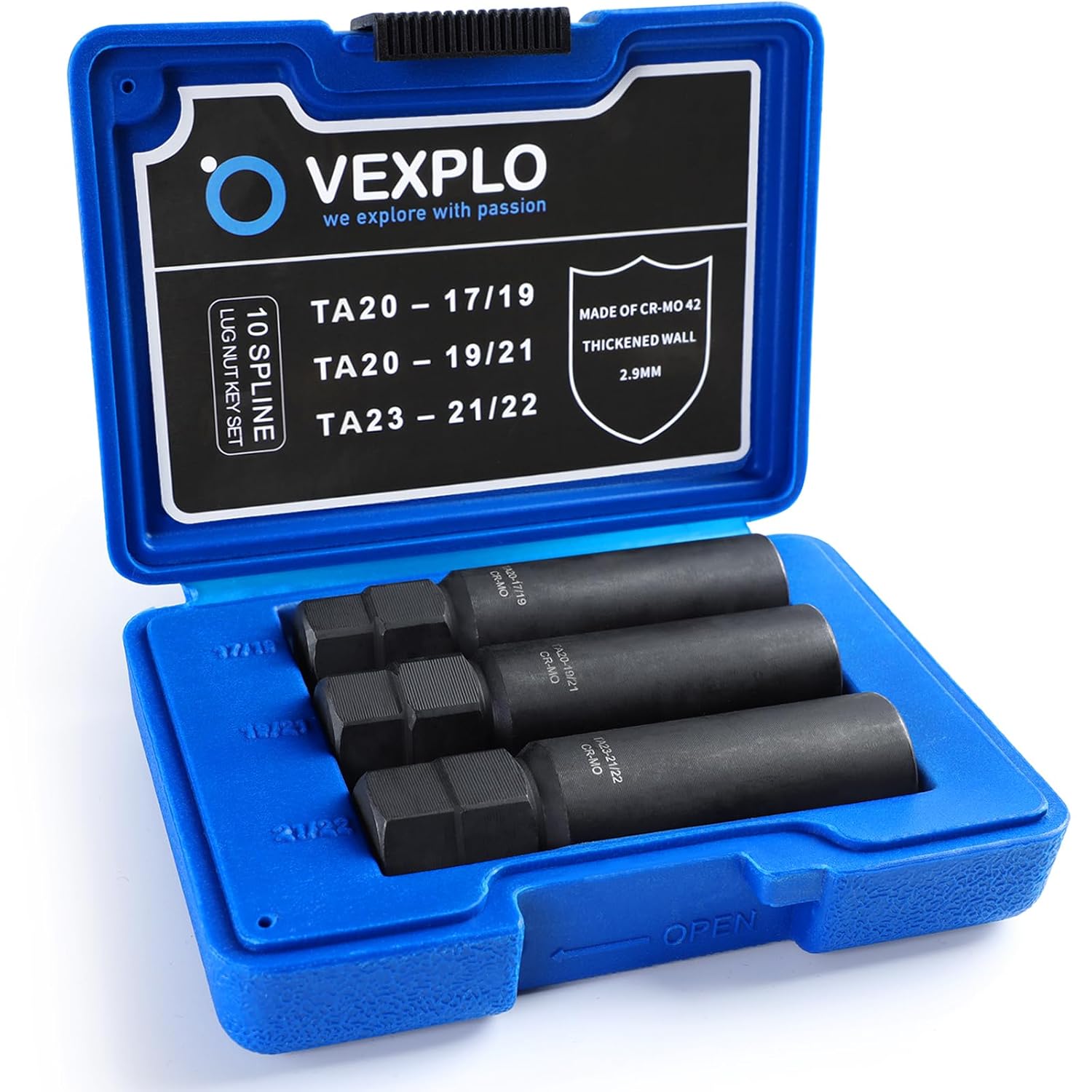 10 Spline Lug Nut Key Set for Effortless Removal of Locking Nuts