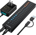 Powered USB 3.0 Hub 16 Port USB Hub with 60W Adapter - High-Capacity