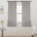 PANELSBURG Beige 100% Total Blackout 63 in Curtains - Heavy Linen Look