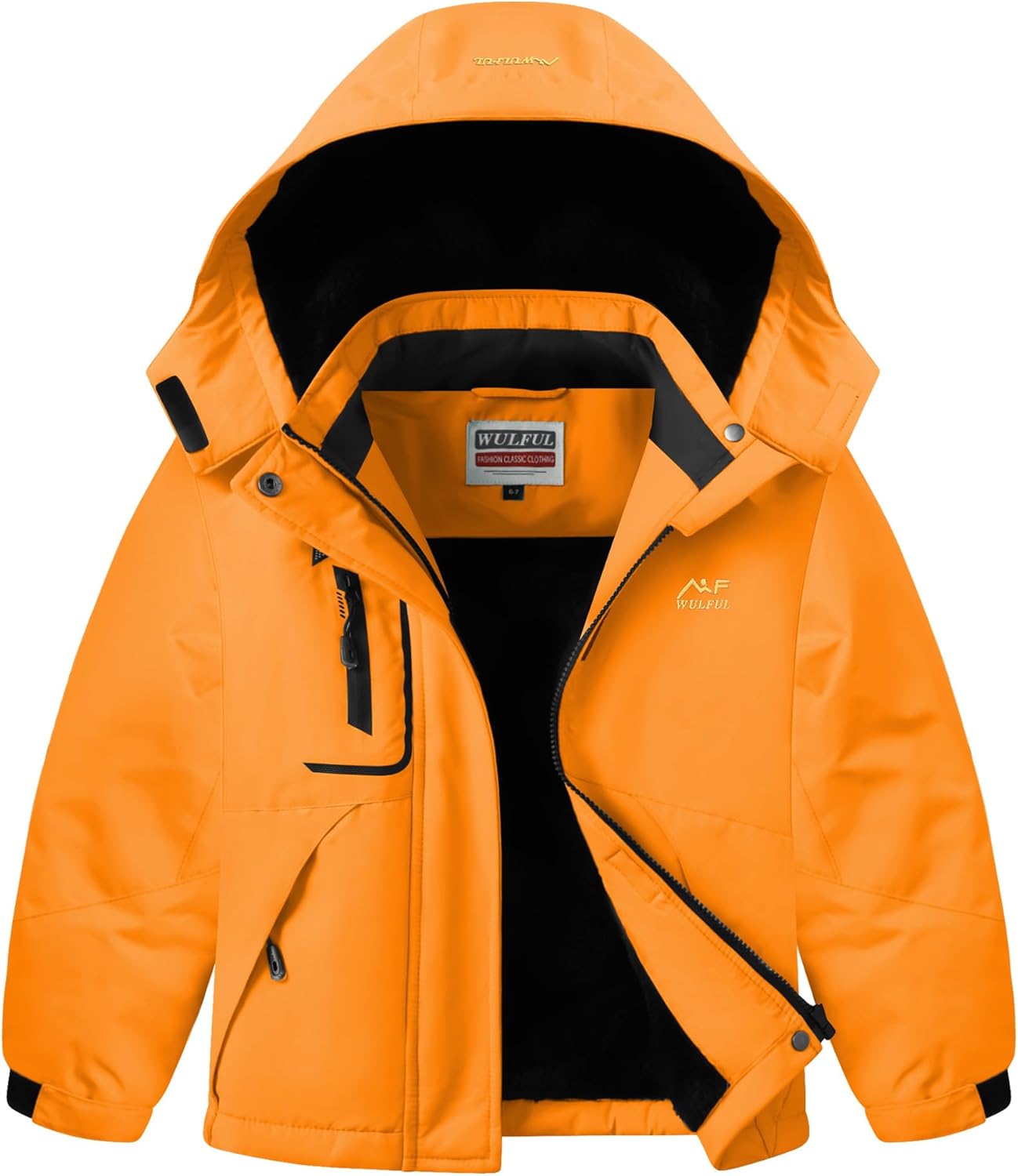 WULFUL Girl's Waterproof Ski Jacket for Winter Sports and Fun