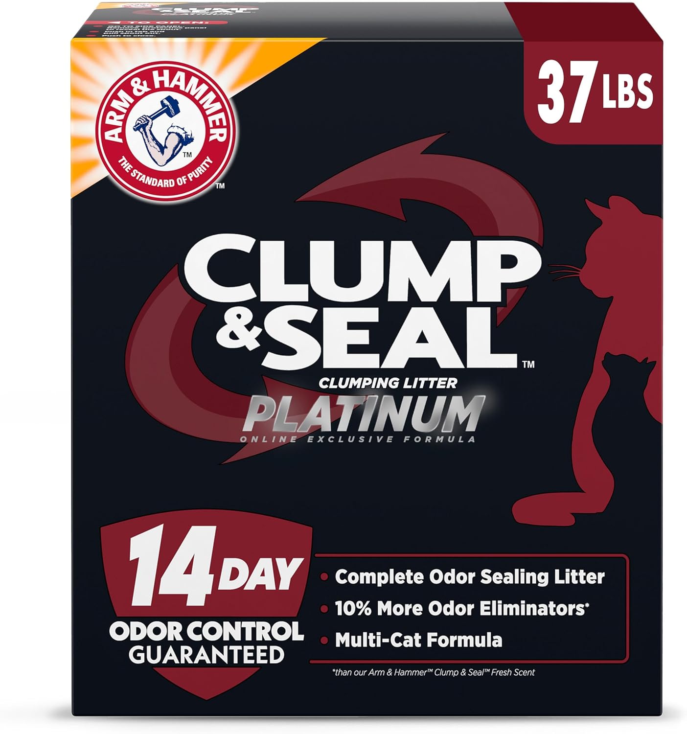 37lb Arm & Hammer Clump & Seal Platinum: 14 Days Odor-Free