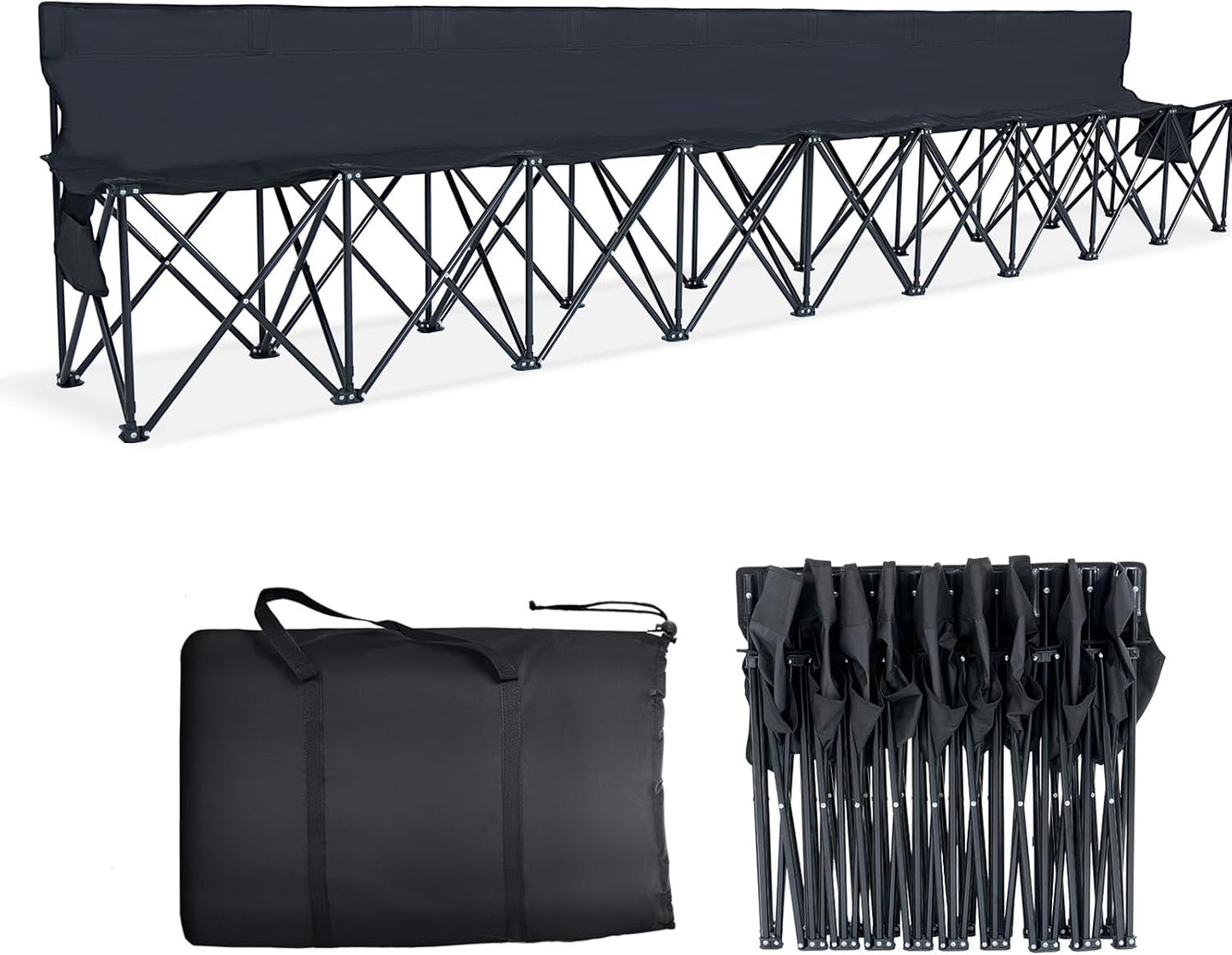 9-Seat Folding Sports Bench for Camping, Tailgating & Events