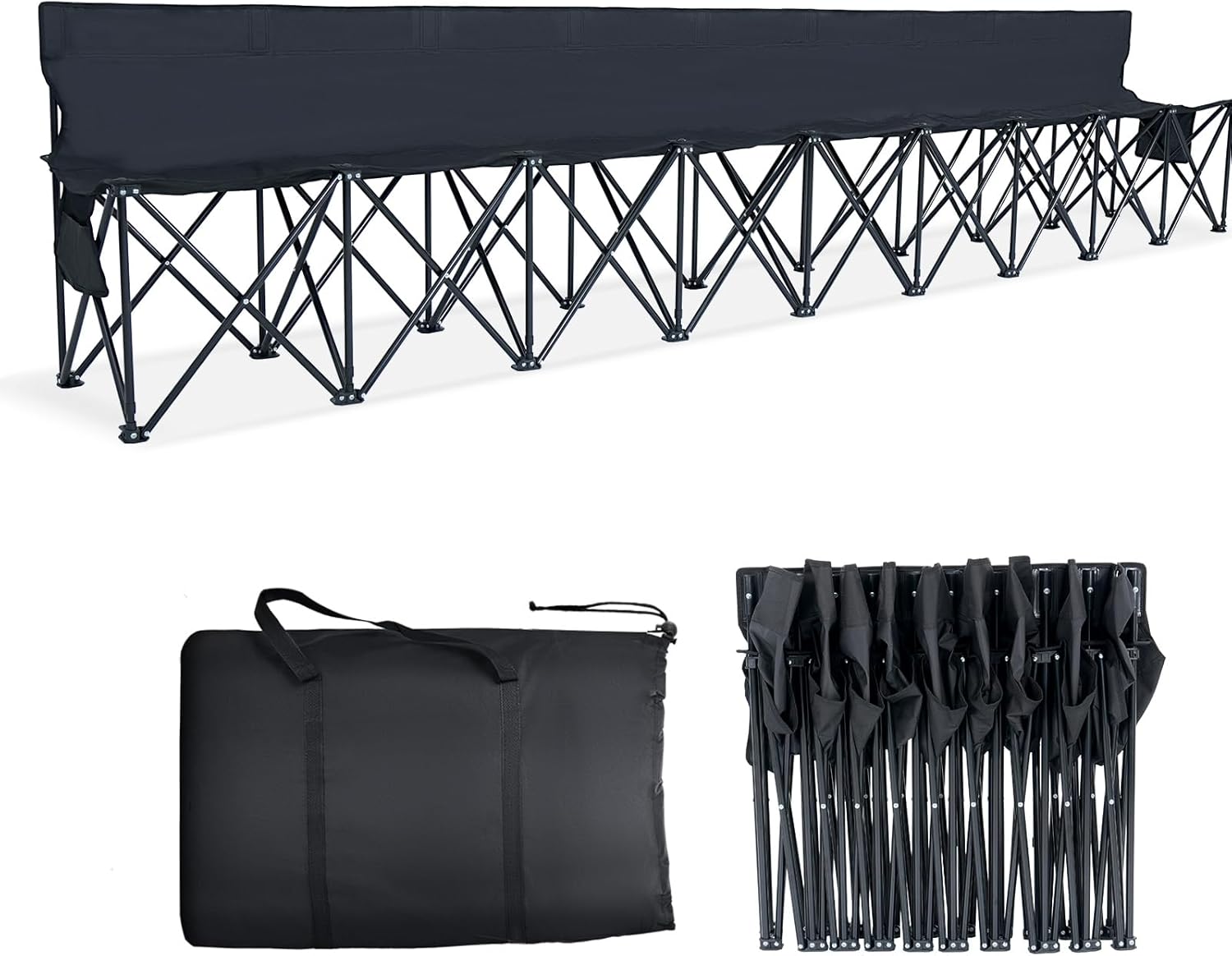 9-Seat Folding Sports Bench for Camping, Tailgating & Events