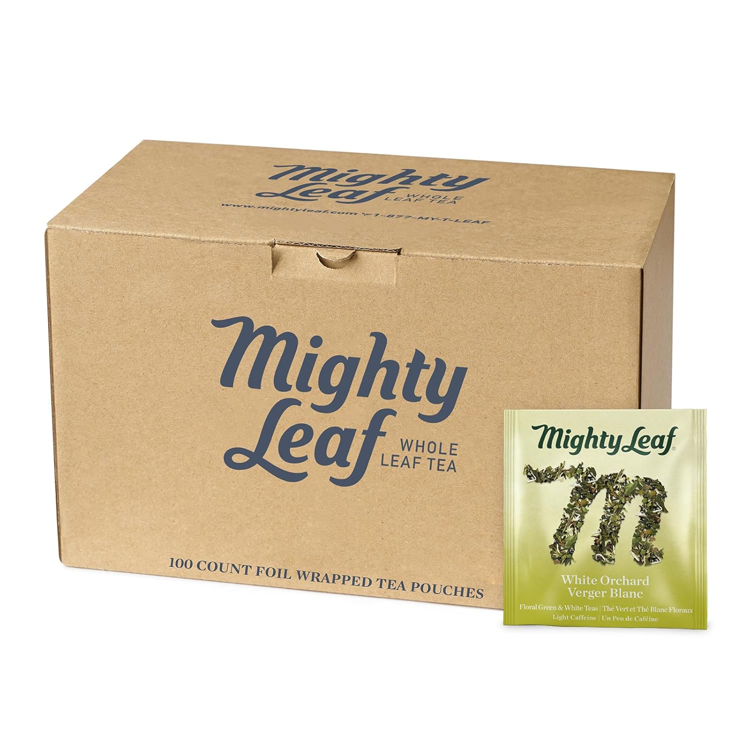 Mighty Leaf White Orchard White Tea 100 Count Silken Pouches