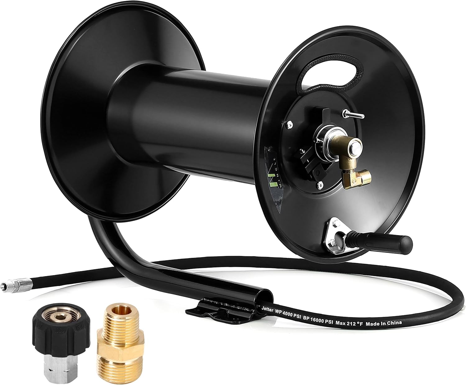 M MINGLE Pressure Washer Hose Reel 300ft for Heavy Duty Use