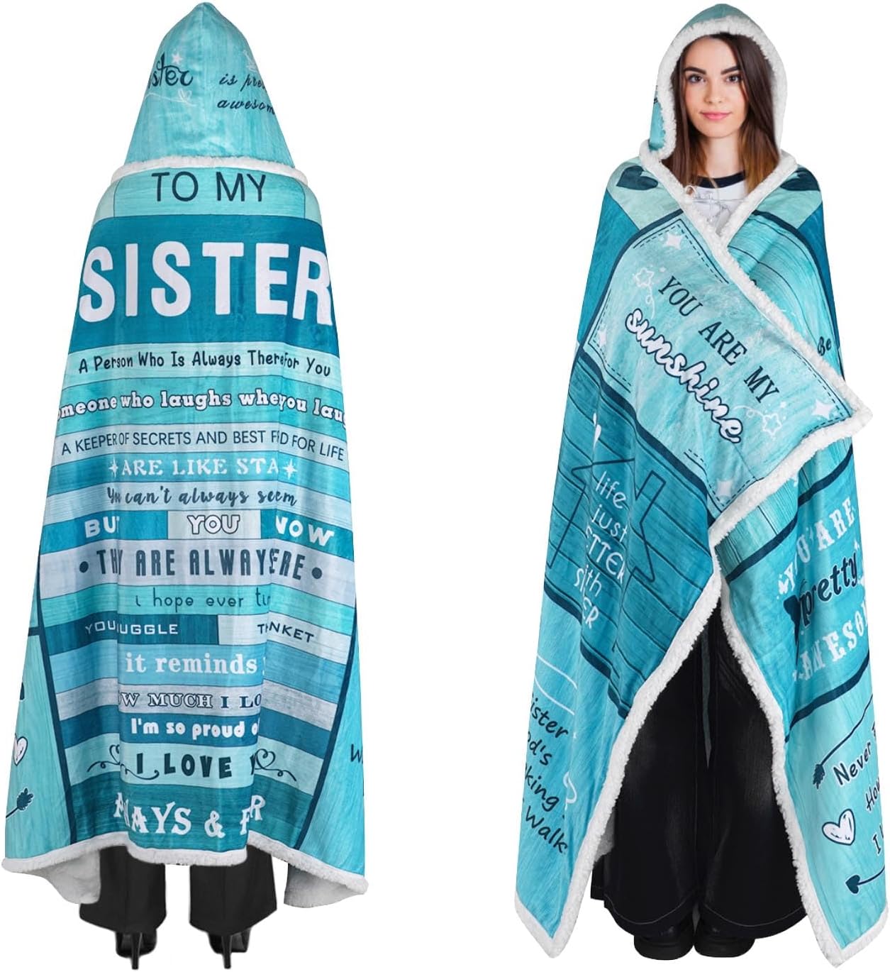 Sister Birthday Oversized Blanket Hoodie - Cozy Gift 