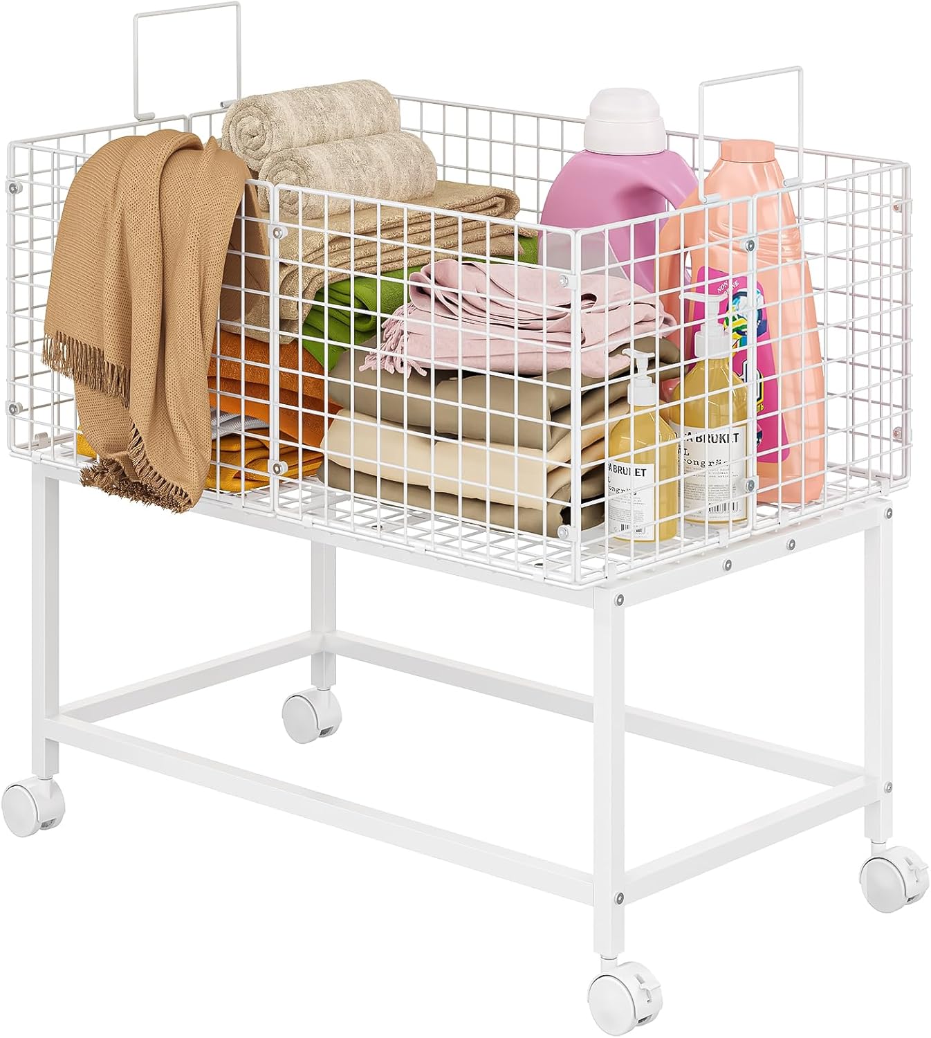 Large Rolling Laundry Basket Cart for Easy Laundry Transport