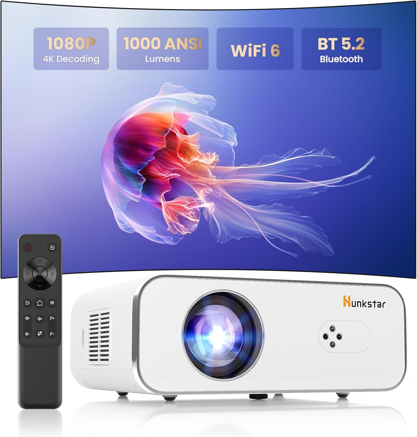 Portable 4K WiFi Mini Projector for Sharper HD Video