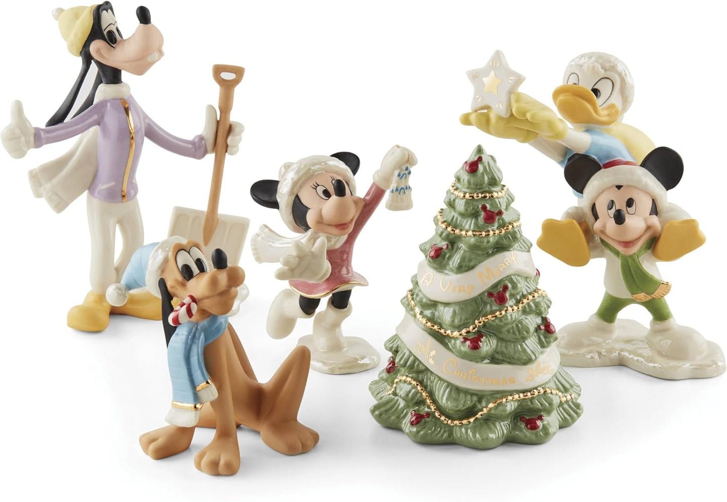 Lenox Disney Winter Fun 5-Piece Figurine Set for Holiday Decor