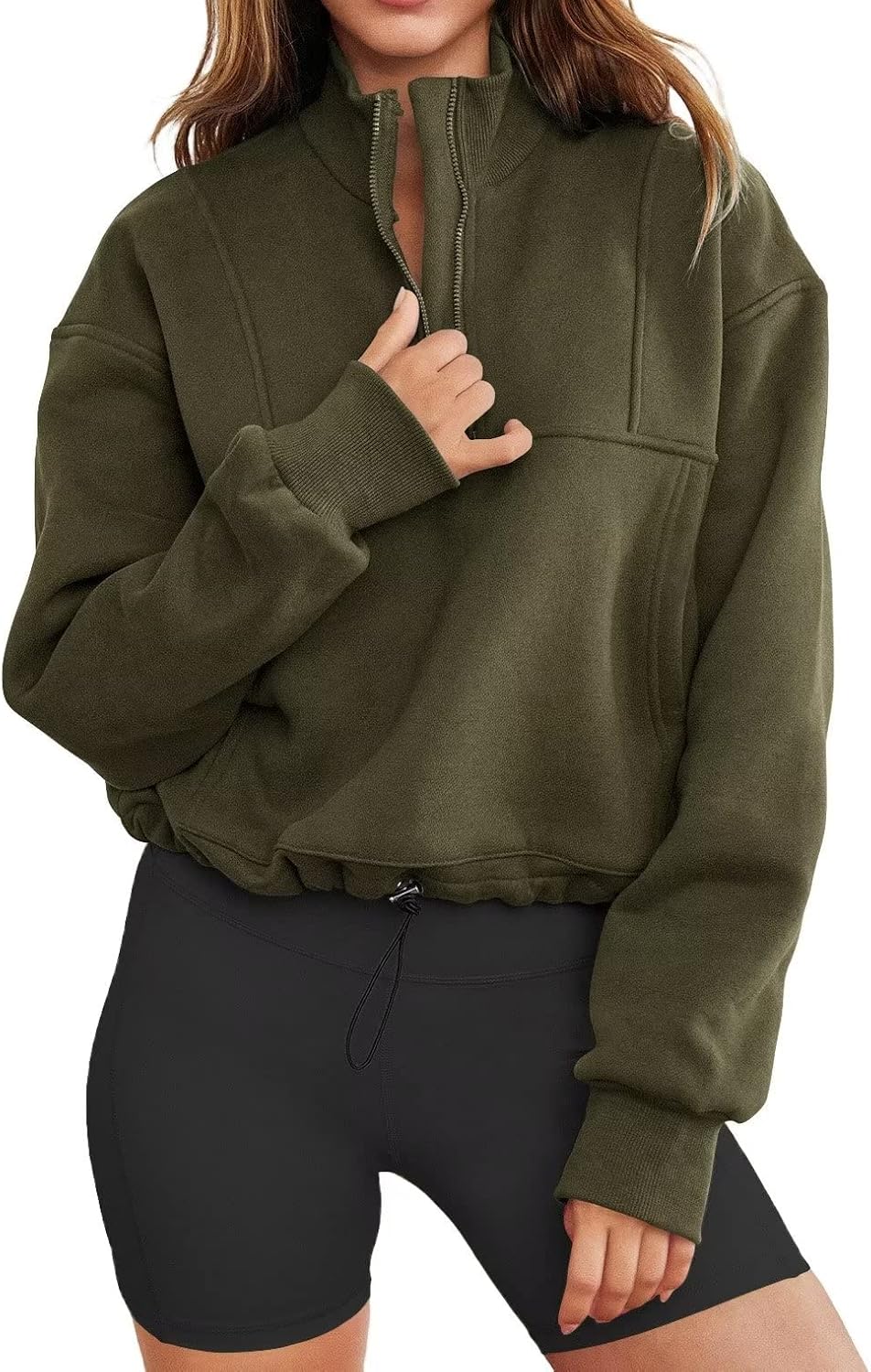 LEEDYA Womens Long Sleeve Half Zip Sweatshirts for Fall Fashion