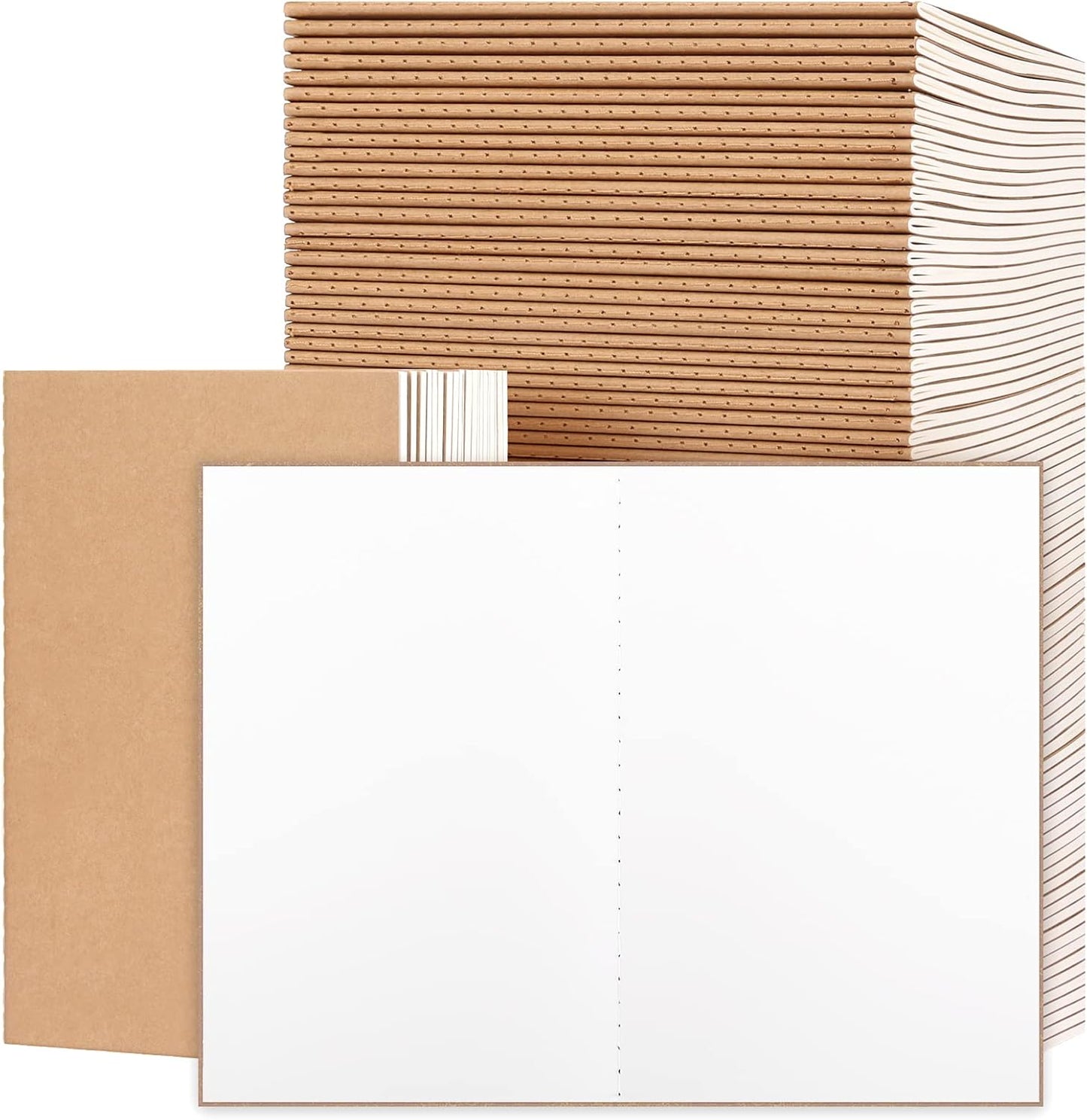 100pcs A5 Blank Kraft Notebooks for Kids and Office Use