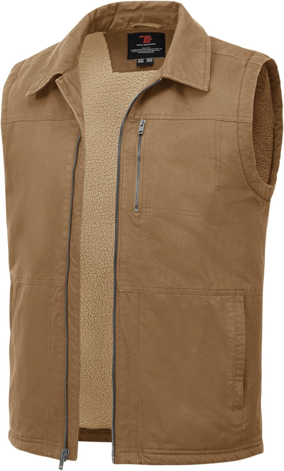 TBMPOY Men's Winter Vest Casual Sherpa Fleece Lined Lightweight
