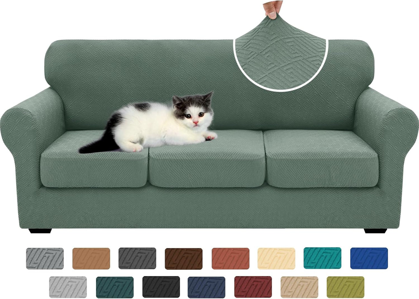 XINEAGE 4 Pieces Couch Covers for 3 Cushion Couch Protection