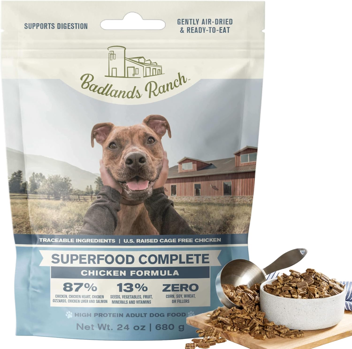 Superfood Complete Air-Dried Dog Food with High Protein Nutrition