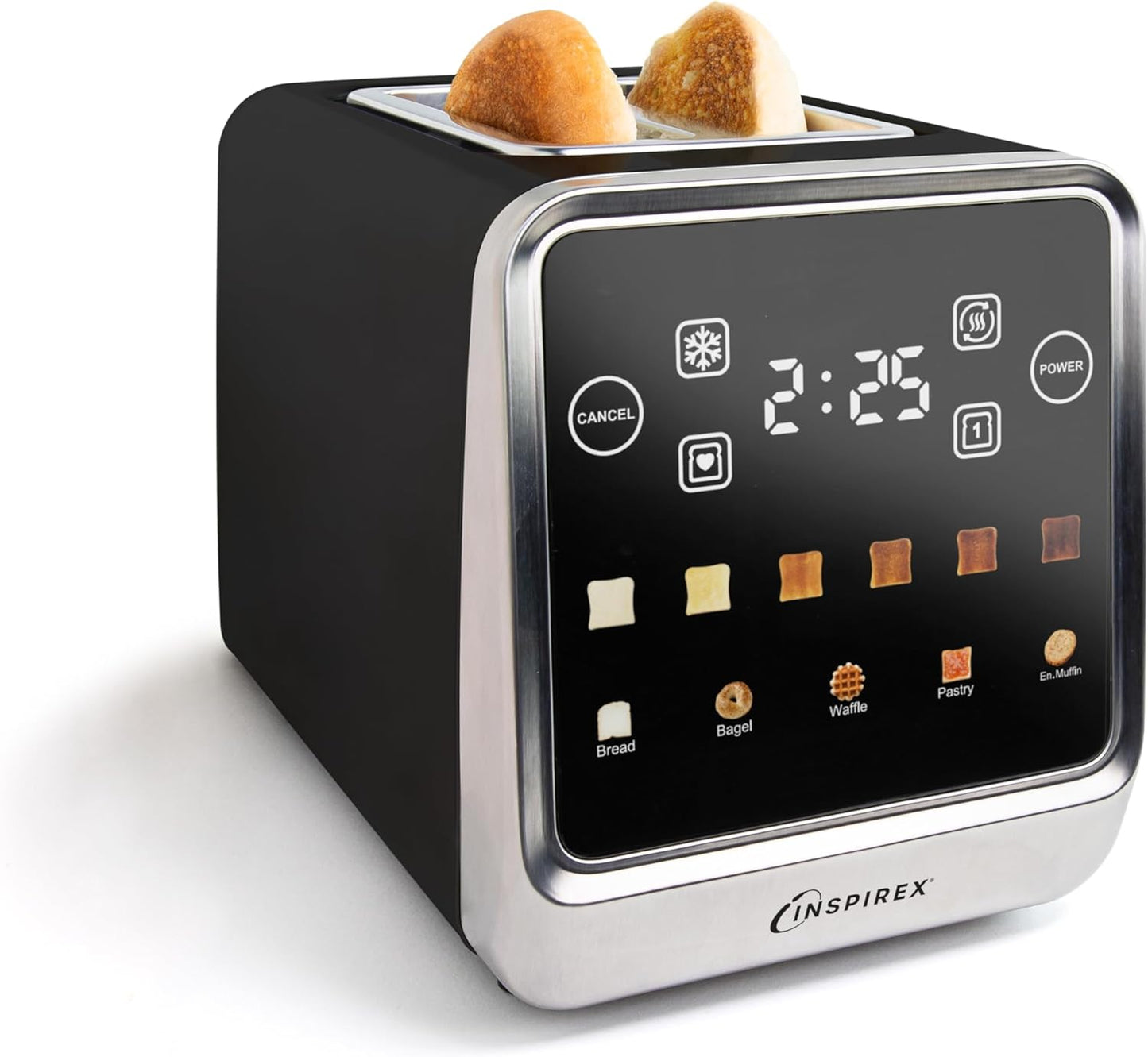 Inspirex Touch Screen Toaster with 2 Extra Wide Slots