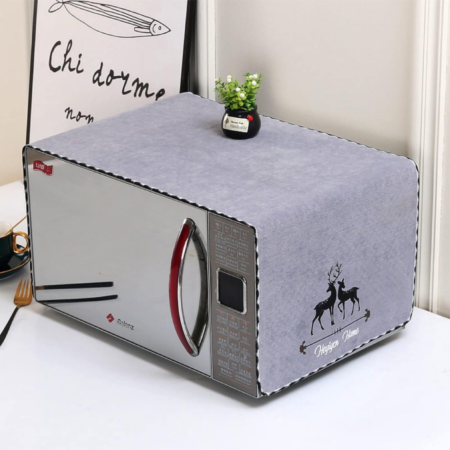 Waterproof Microwave Oven Cover - Deer Grey 13.7x39.3in
