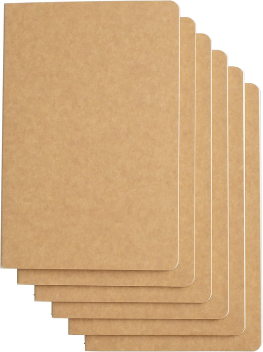 TWONE 6 Pack A5 Travel Journals - 60 Grid Pages!