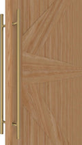 Gold Round Barn Door Handles 36in - Solid Modern Pull