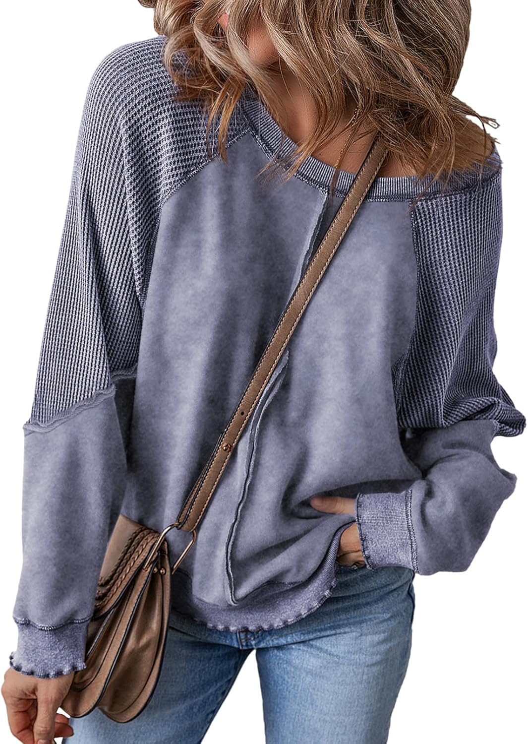 SHEWIN Womens Oversized Off The Shoulder Sweatshirt for Style