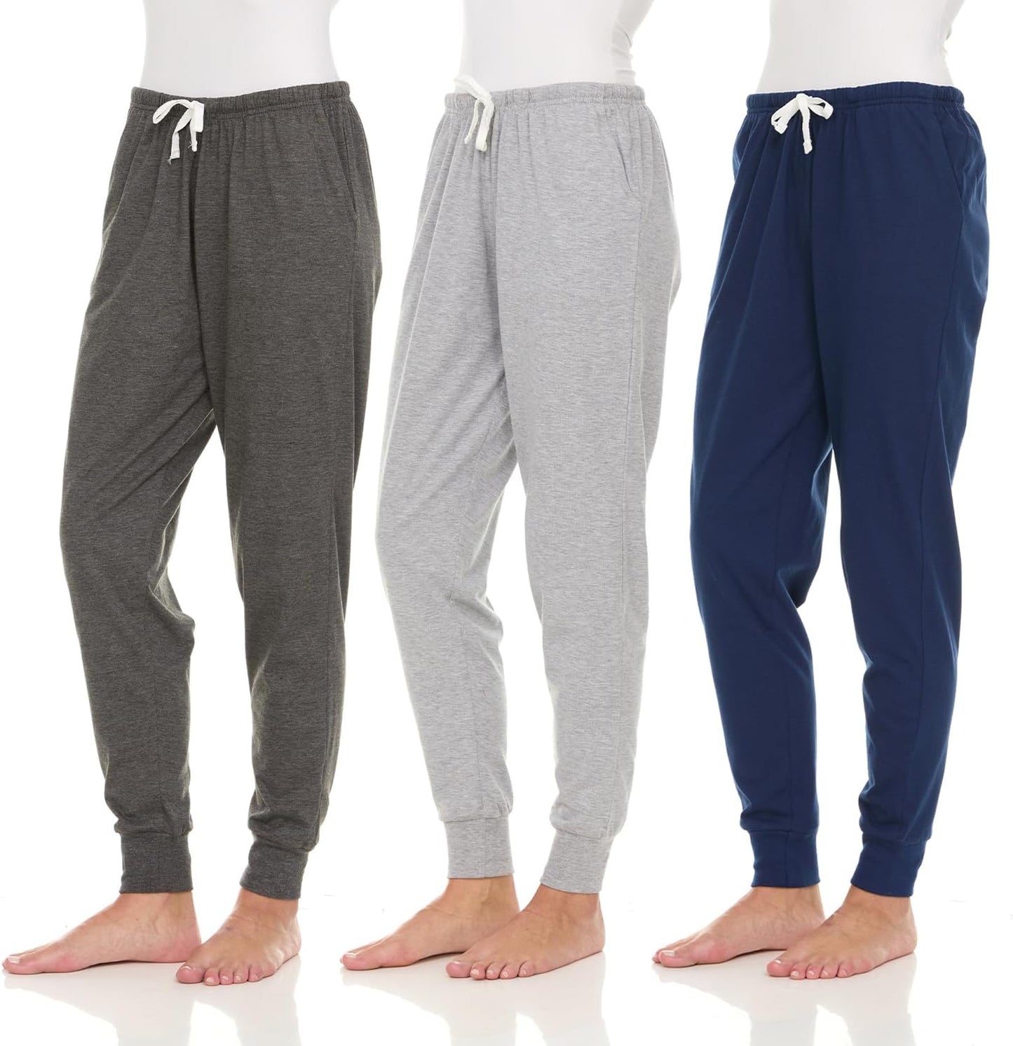 Womens Cotton Joggers 3 Pack for Casual and Athletic Wear