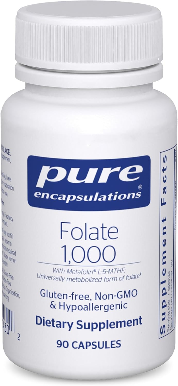 Pure Encapsulations Folate 1000 - Heart Health Supplement for All