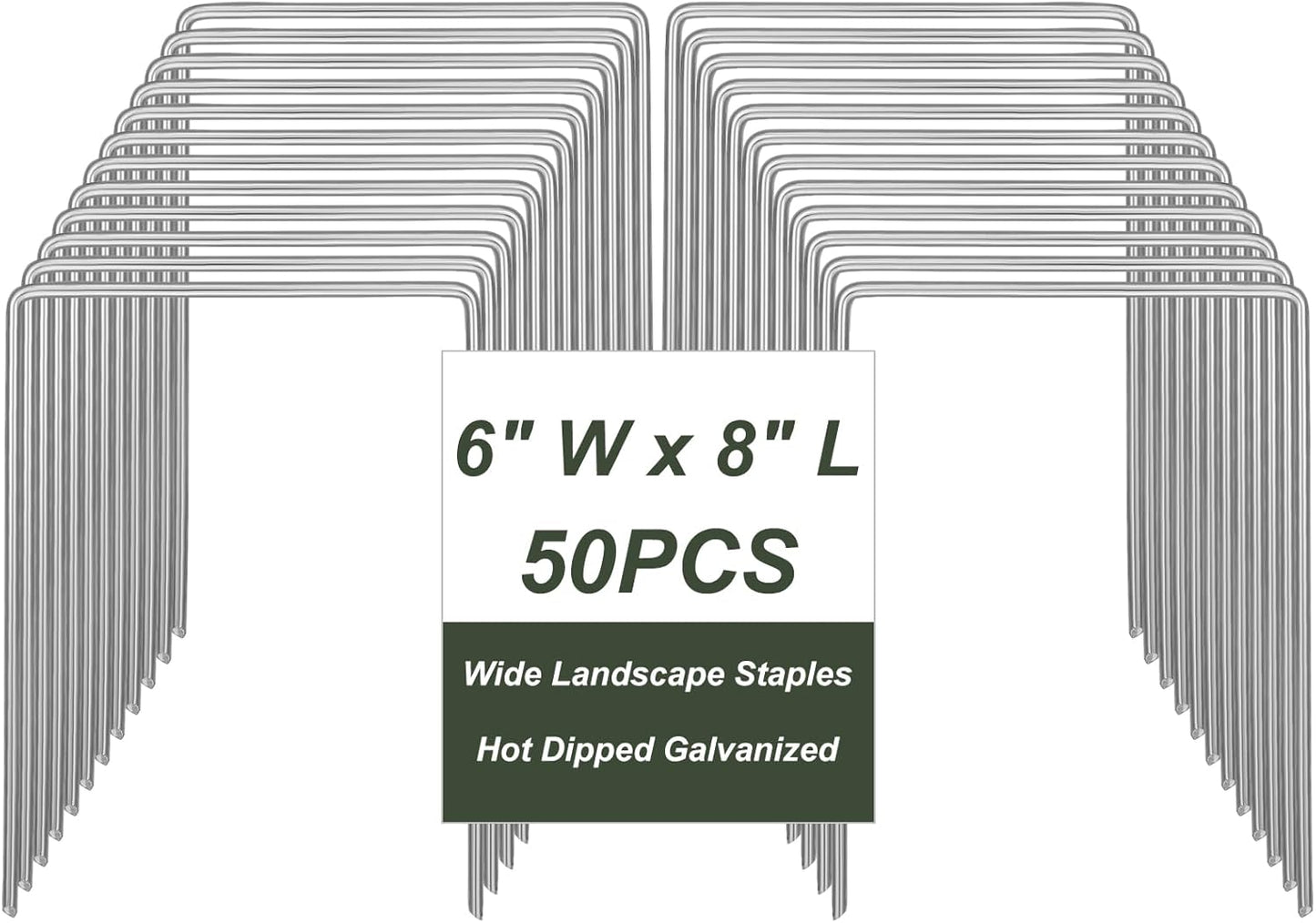 50 Pack Heavy Duty Wide Landscape Staples for Garden Projects