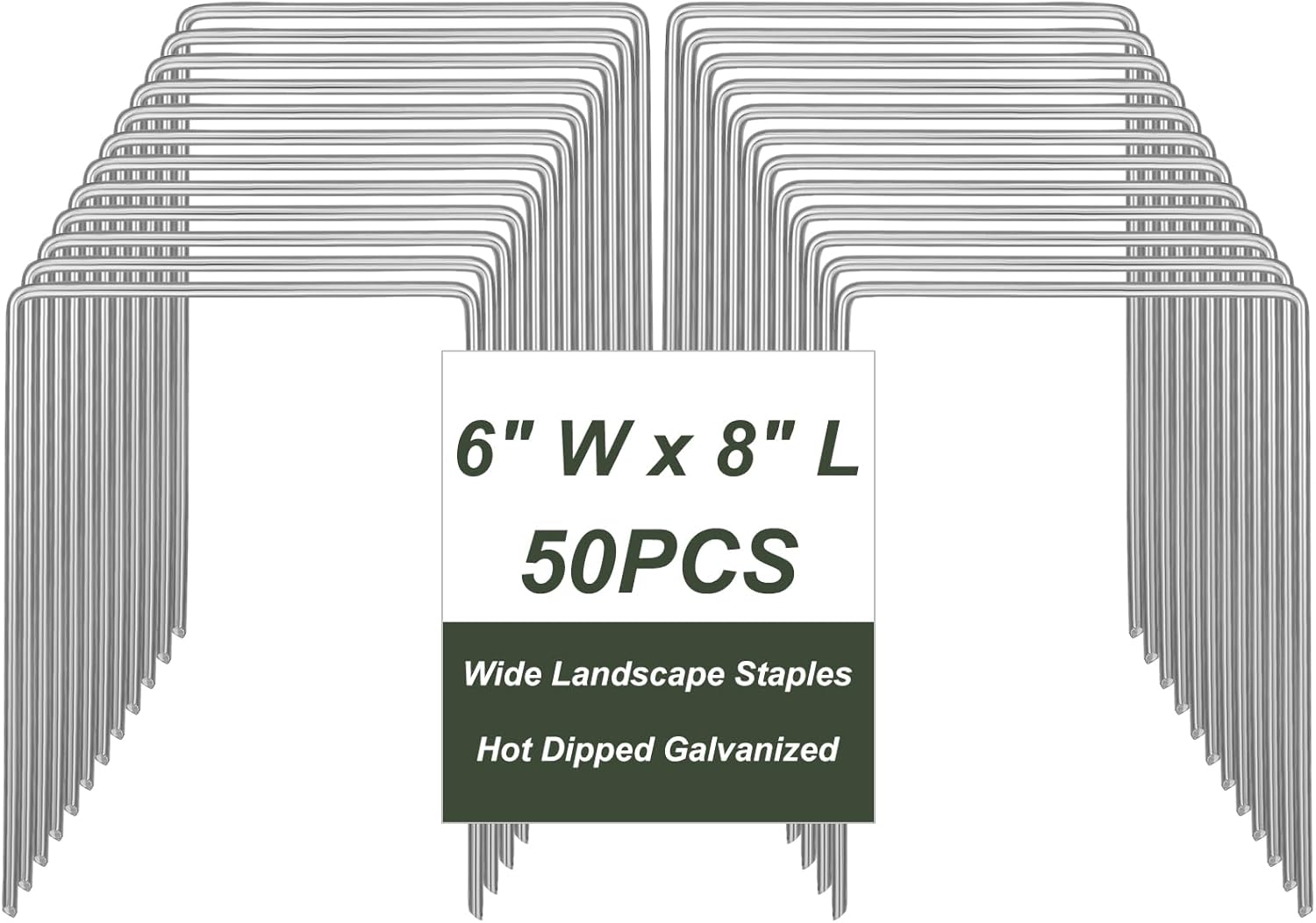 50 Pack Heavy Duty Wide Landscape Staples for Garden Projects