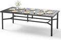 HERA'S HOUSE Patio Table for 8 - Sturdy Outdoor Rectangle Metal Table