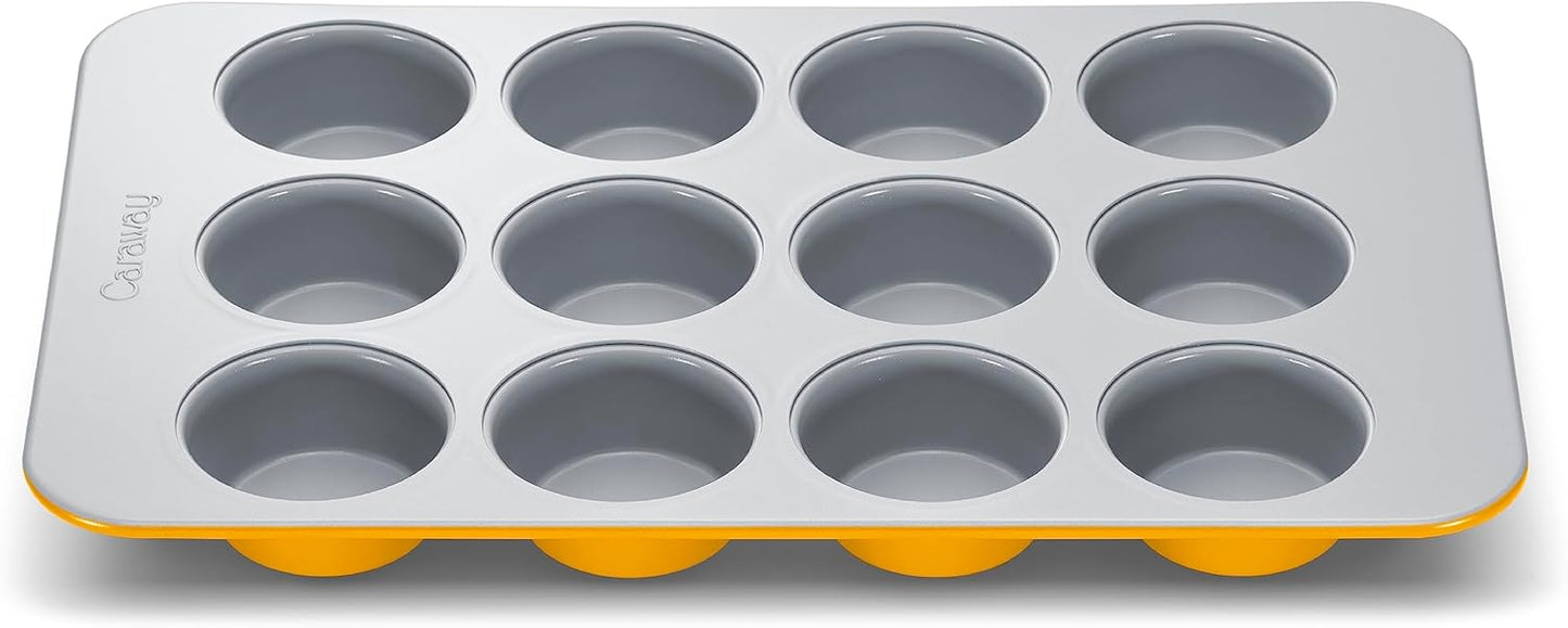 Caraway Non-Stick Ceramic 12-Cup Muffin Pan for Perfect Baking