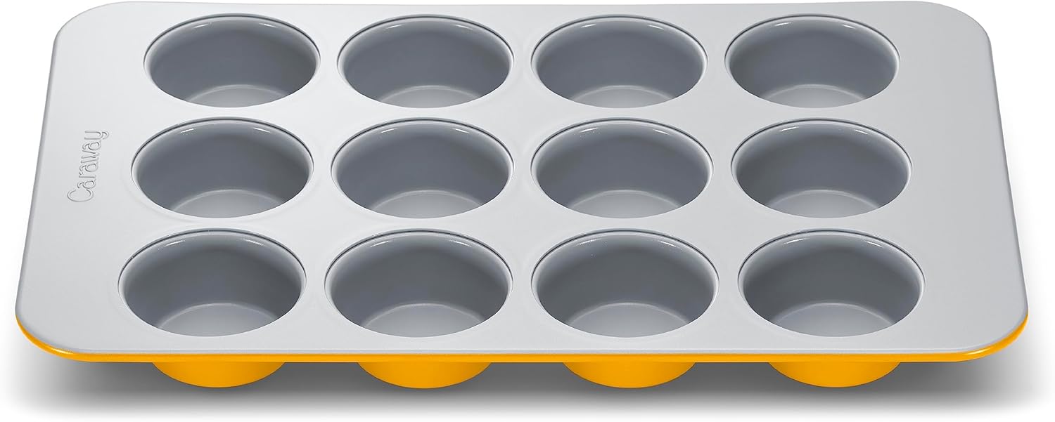 Caraway Non-Stick Ceramic 12-Cup Muffin Pan for Perfect Baking