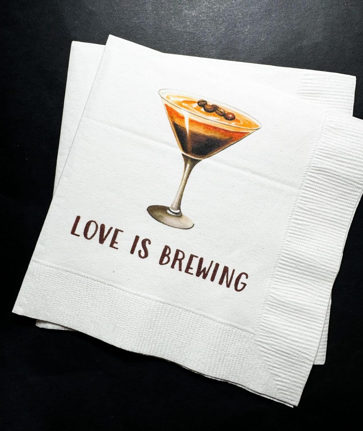 Bridal Shower Espresso Martini Cocktail Napkins Set