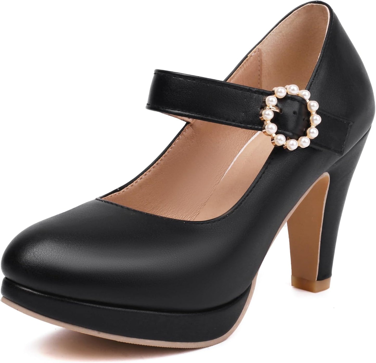 ForeMode Bow Mary Jane Shoes High Heels for Stylish Comfort