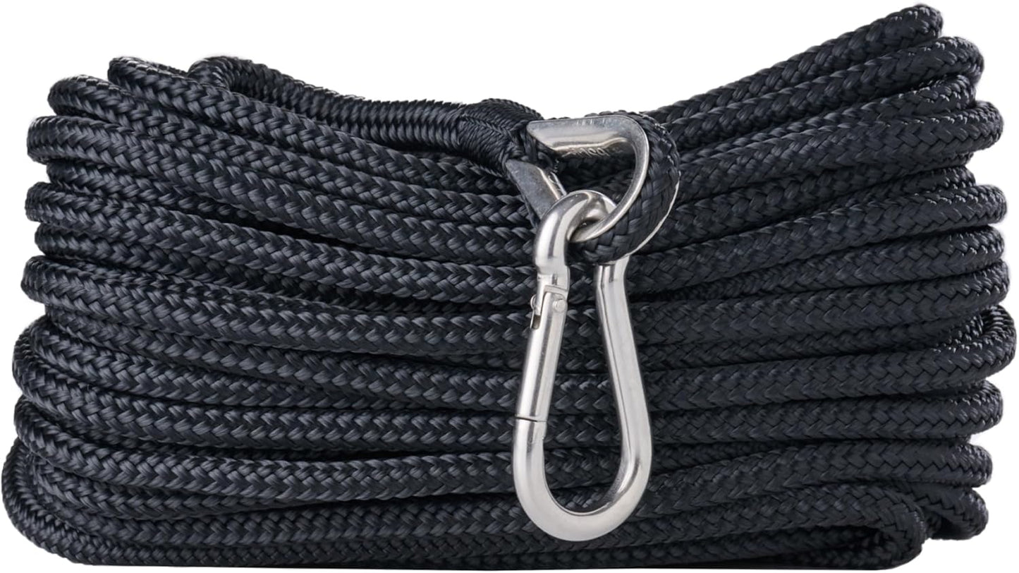 Durable 50ft Double Braided Marine Rope Anchor Line for Boats